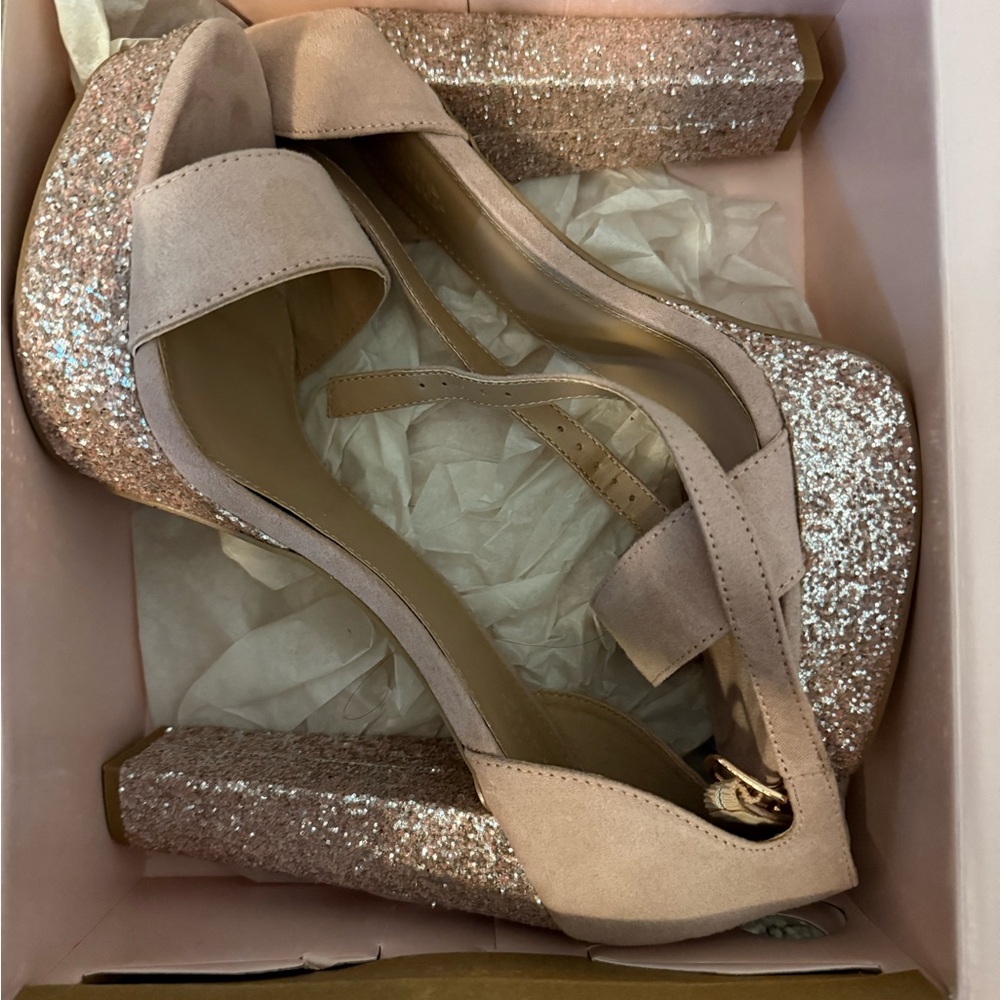 Charlotte Russe Blush Glitter Heels